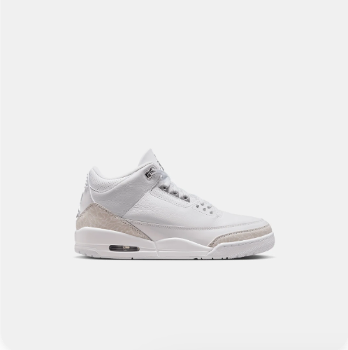 White Mid-Top Sneakers with Light Grey Textured Trim