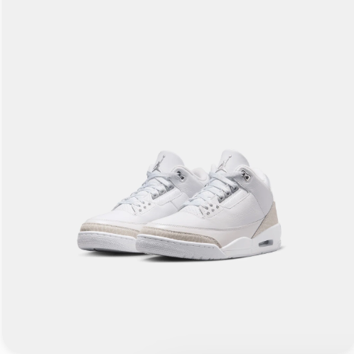White Mid-Top Sneakers with Light Grey Textured Trim