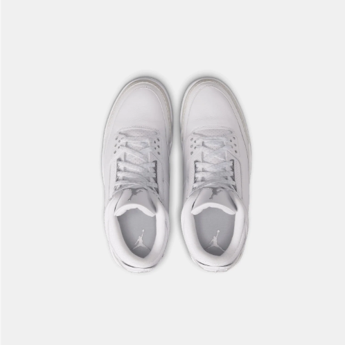 White Mid-Top Sneakers with Light Grey Textured Trim