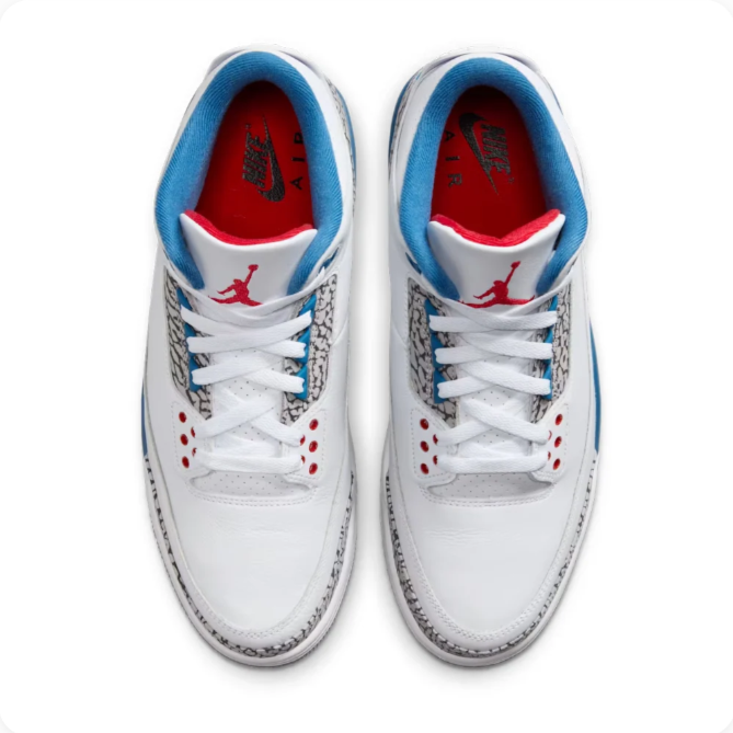 White & Blue Mid-Top Sneakers with Elephant Print