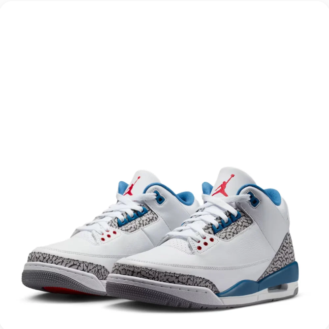 White & Blue Mid-Top Sneakers with Elephant Print