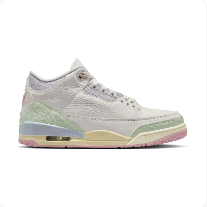 Off-White Mid-Top Sneakers with Pastel Color Accents