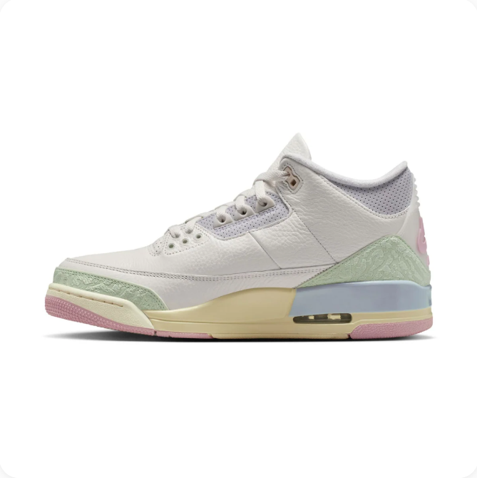 Off-White Mid-Top Sneakers with Pastel Color Accents