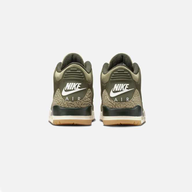 Olive Green Sneakers with Elephant-Print Overlays