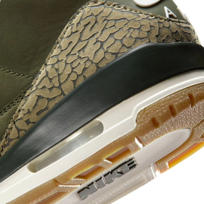 Olive Green Sneakers with Elephant-Print Overlays