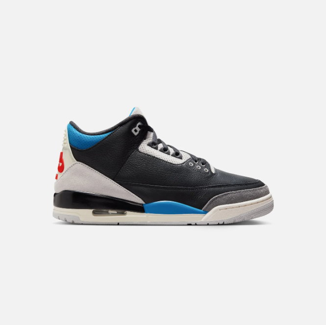 Black & Grey Sneakers with Blue Accents