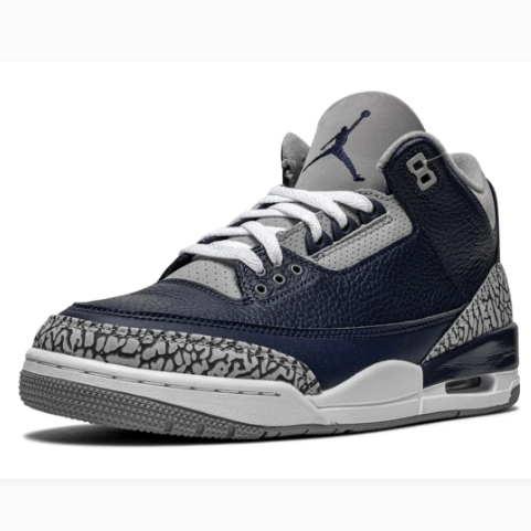 Navy & Grey Sneakers with Elephant-Print Overlays