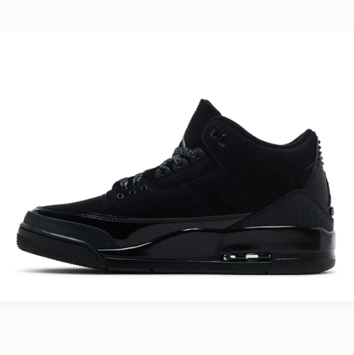 All-Black Sneakers with Glossy Overlays