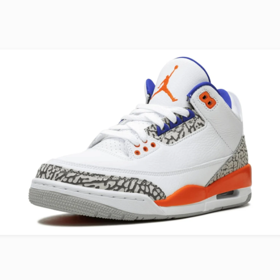 White Sneakers with Orange & Blue Accents