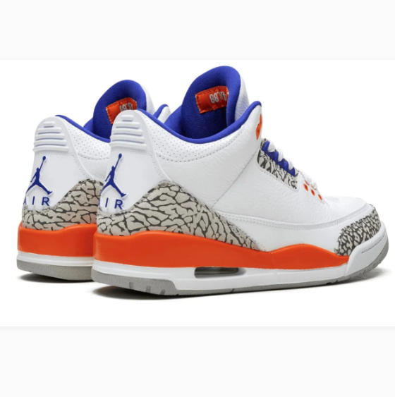 White Sneakers with Orange & Blue Accents