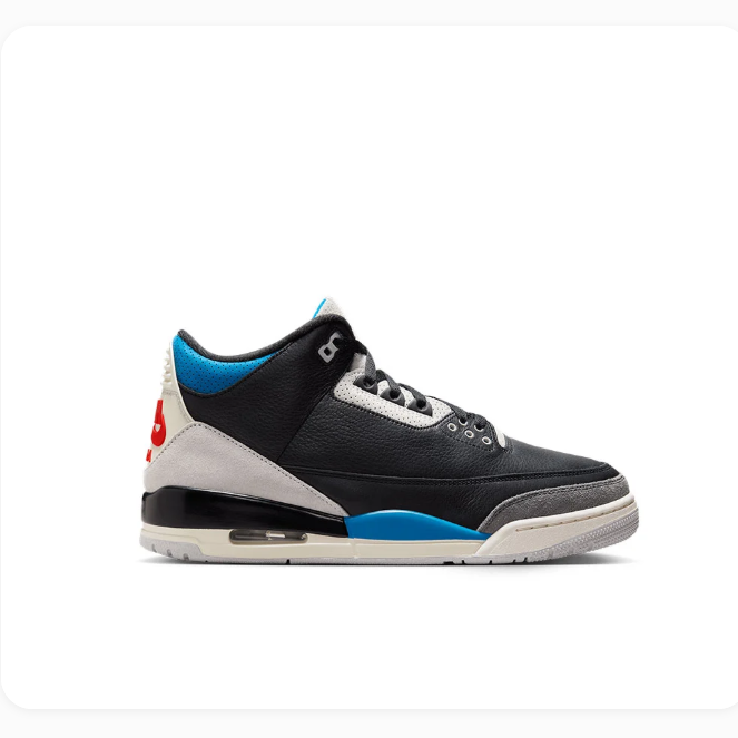 Black & Grey Sneakers with Bright Blue Accents