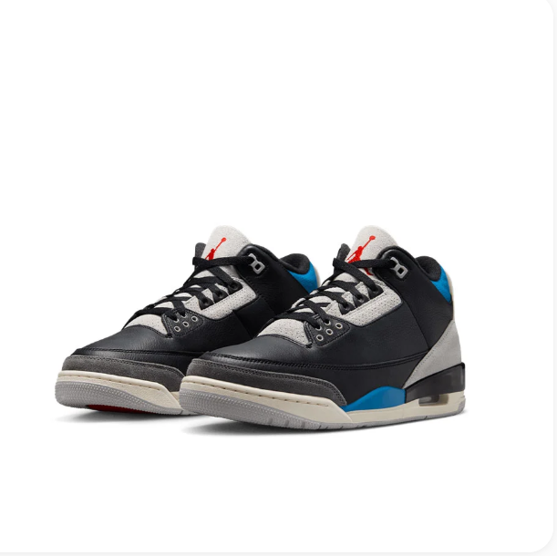 Black & Grey Sneakers with Bright Blue Accents