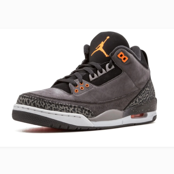 Charcoal Grey Sneakers with Orange Accents