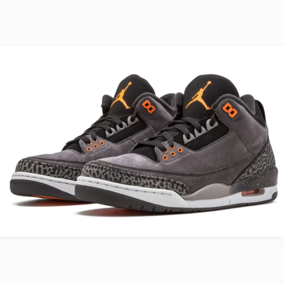 Charcoal Grey Sneakers with Orange Accents
