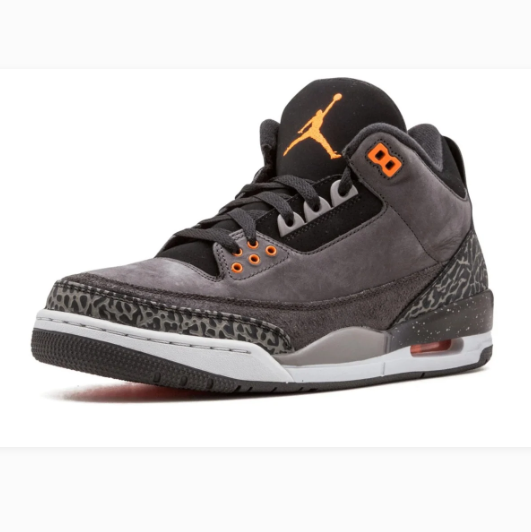 Charcoal Grey Sneakers with Orange Accents