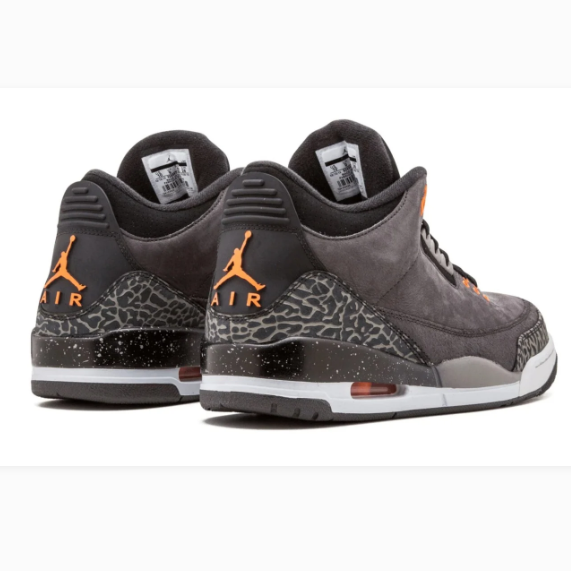 Charcoal Grey Sneakers with Orange Accents