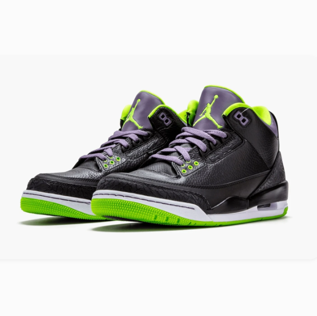 Black Sneakers with Lime Green & Purple Accents