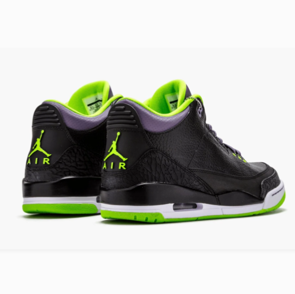 Black Sneakers with Lime Green & Purple Accents