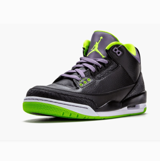 Black Sneakers with Lime Green & Purple Accents