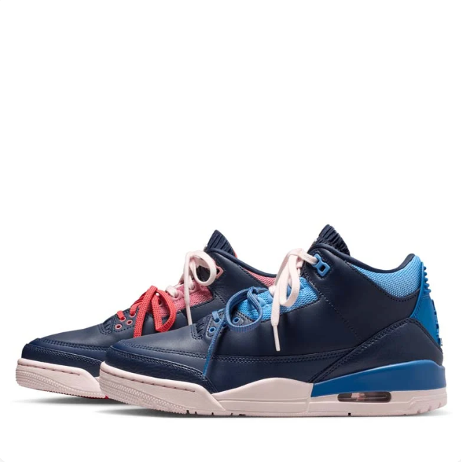Navy Sneakers with Mismatched Blue & Red Accents