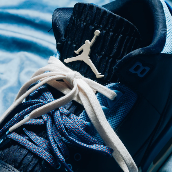 Navy Sneakers with Mismatched Blue & Red Accents