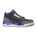 Black & Purple Sneakers with Elephant-Print Overlays
