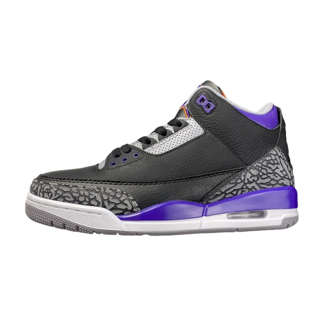 Black & Purple Sneakers with Elephant-Print Overlays