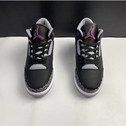 Black & Purple Sneakers with Elephant-Print Overlays