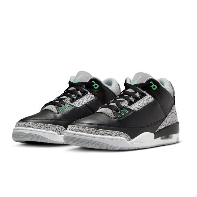 Black & Mint Sneakers with Elephant-Print Overlays
