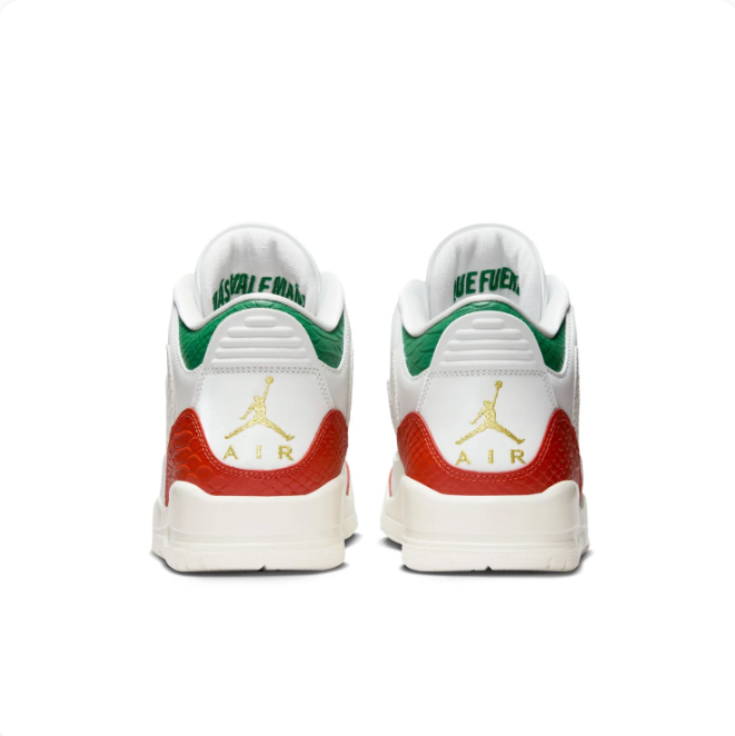 White Sneakers with Red, Green & Gold Accents