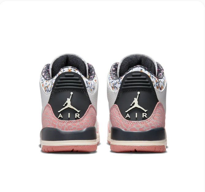 White & Pink Sneakers with Patterned Collars & Yellow Accents