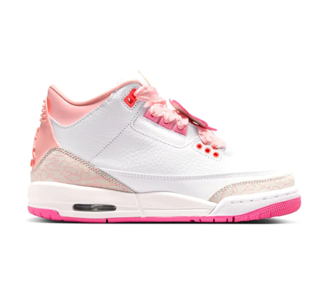 White & Pink Sneakers with Colorful Flower Lace Details
