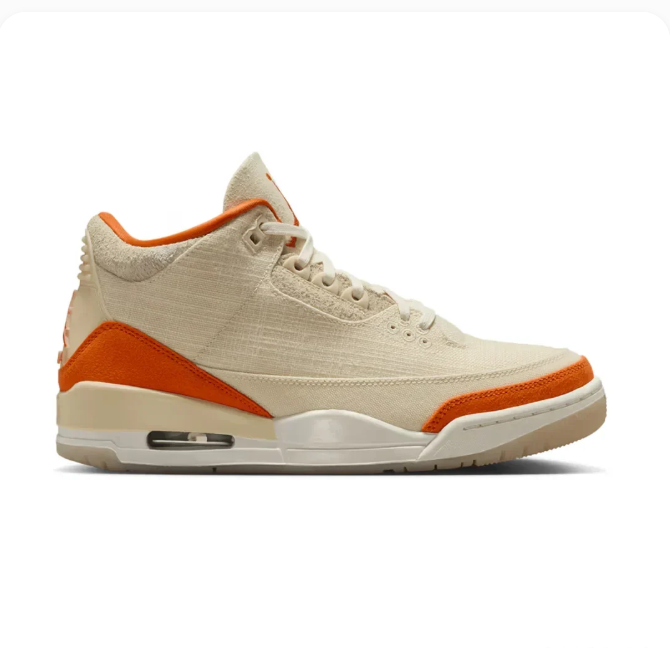 Cream & Orange Sneakers with Textured Overlays