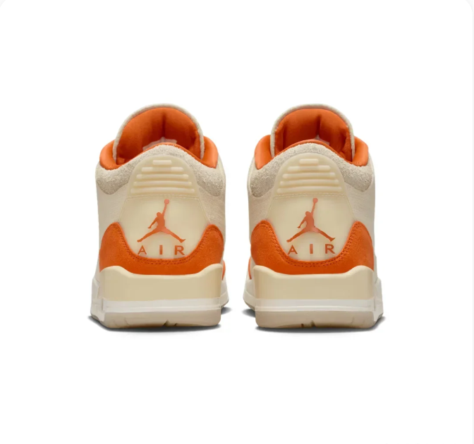 Cream & Orange Sneakers with Textured Overlays