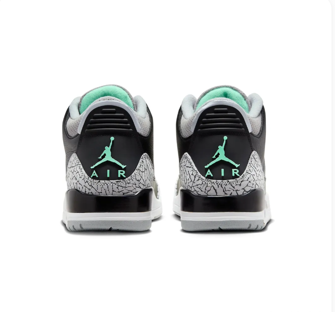 Black & Grey Sneakers with Mint Accents & Elephant-Print Overlays