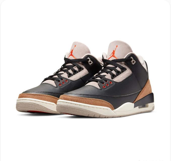 Black & Tan Sneakers with Orange Accents