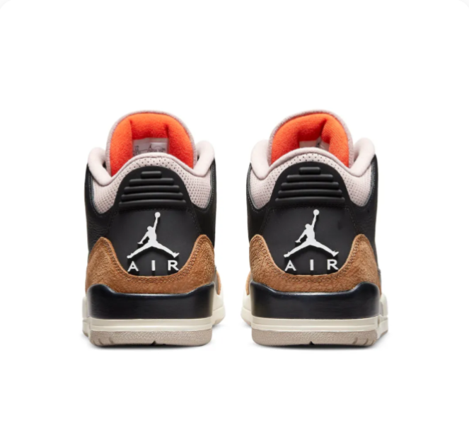 Black & Tan Sneakers with Orange Accents