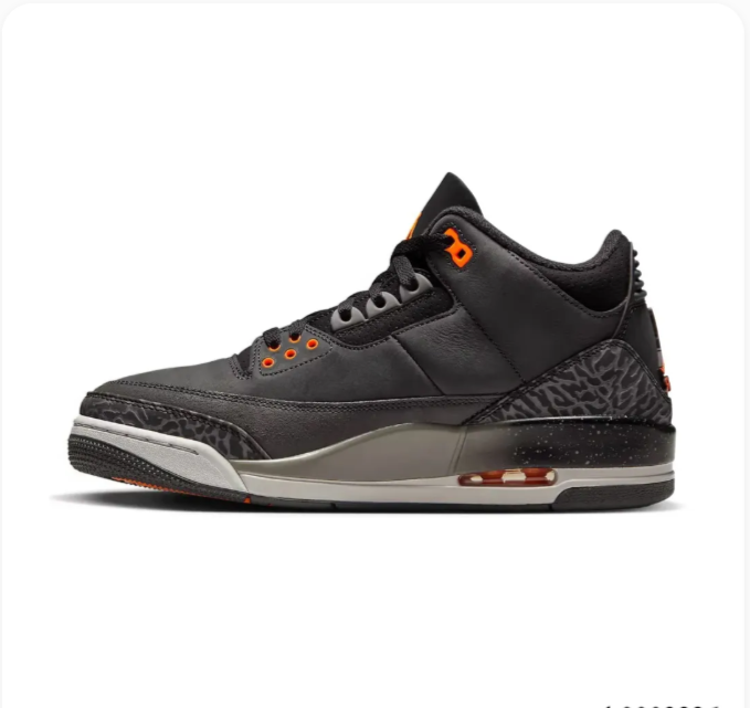 Black Sneakers with Orange Accents & Elephant-Print Overlays