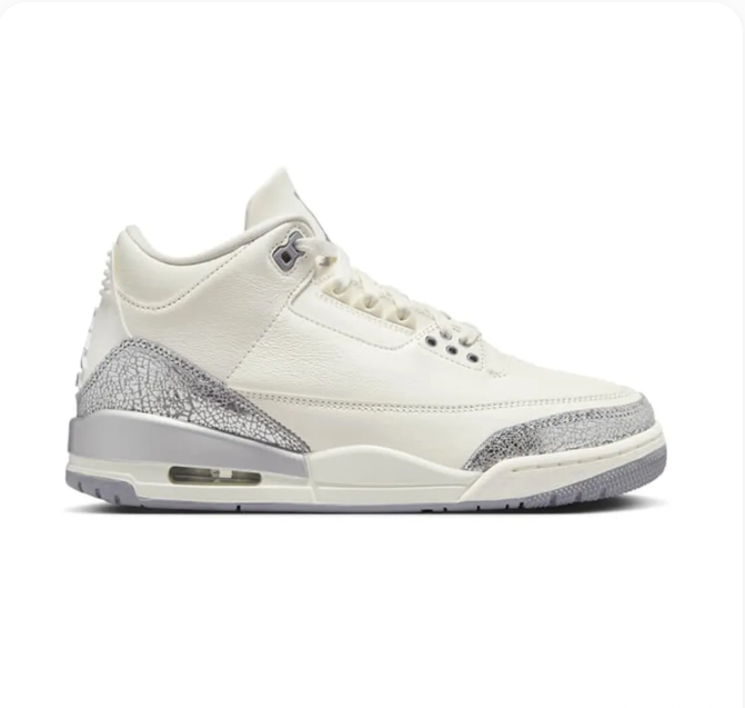 White & Silver Sneakers with Textured Overlays