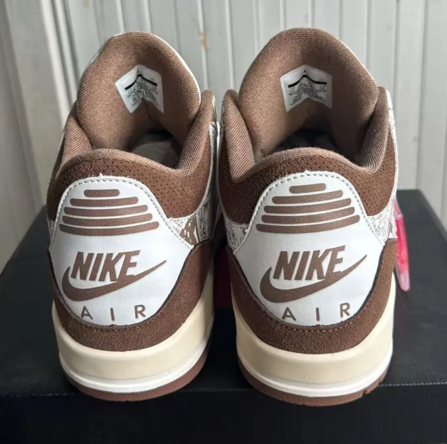 Cream & Brown Sneakers with Allover Graphic Print