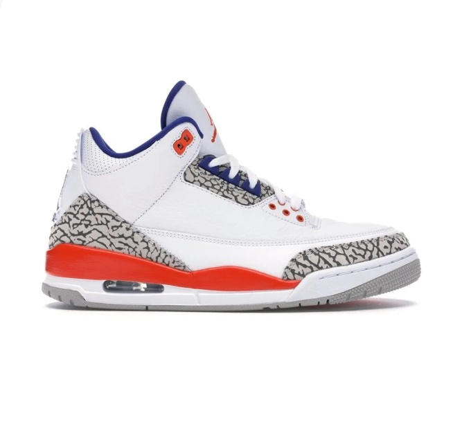 White Sneakers with Orange & Blue Accents and Elephant-Print Overlays
