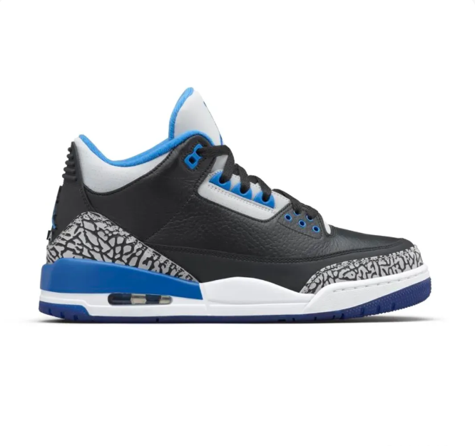 Black & Blue Sneakers with Grey Elephant-Print Overlays