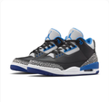 Black & Blue Sneakers with Grey Elephant-Print Overlays