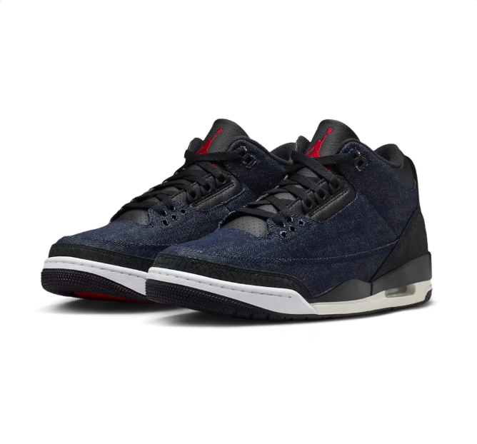 Navy & Black Sneakers with Red Accents