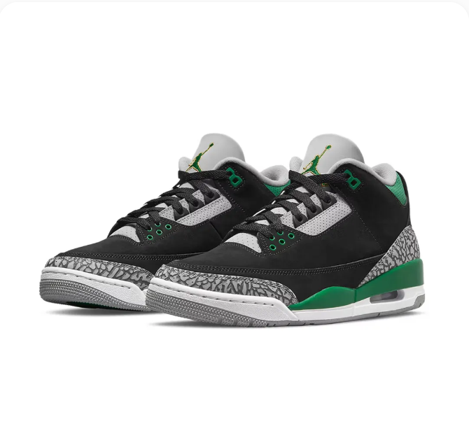 Black & Green Sneakers with Grey Elephant-Print Overlays