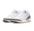 White & Pink Sneakers with Brown Elephant-Print Overlays
