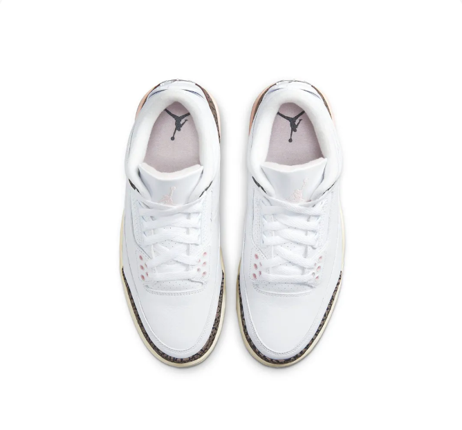 White & Pink Sneakers with Brown Elephant-Print Overlays