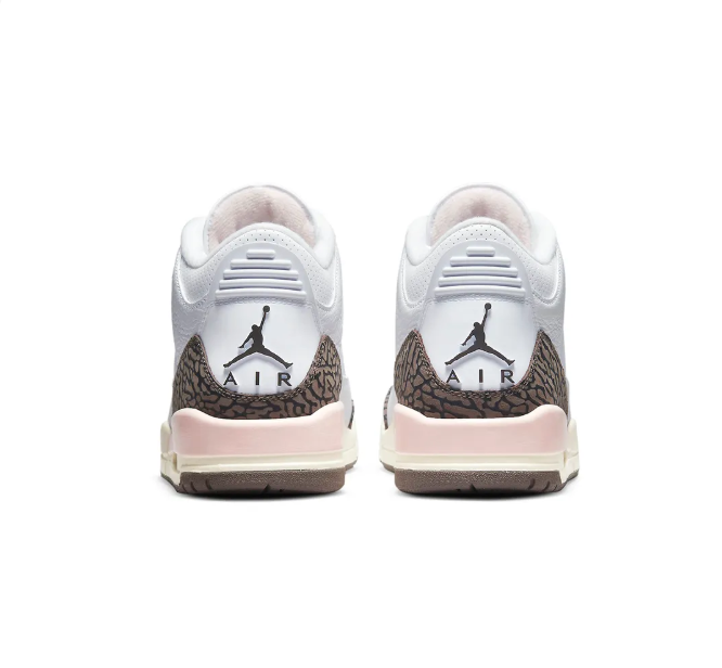 White & Pink Sneakers with Brown Elephant-Print Overlays