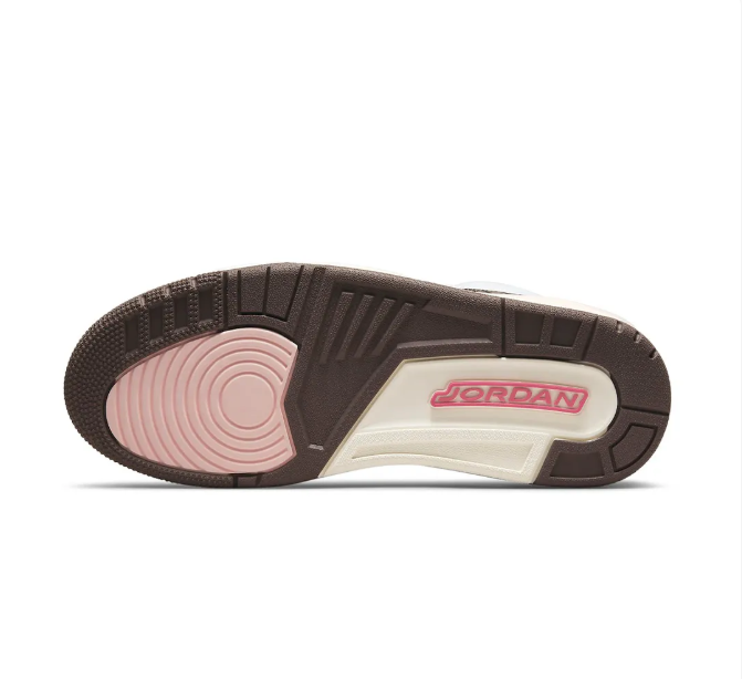White & Pink Sneakers with Brown Elephant-Print Overlays