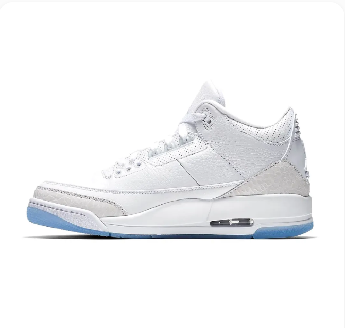 White Sneakers with Tonal Textured Overlays & Icy Blue Soles